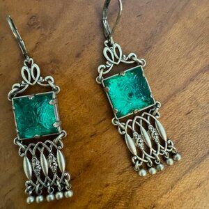CAbi Green Lagoon Drop Earrings